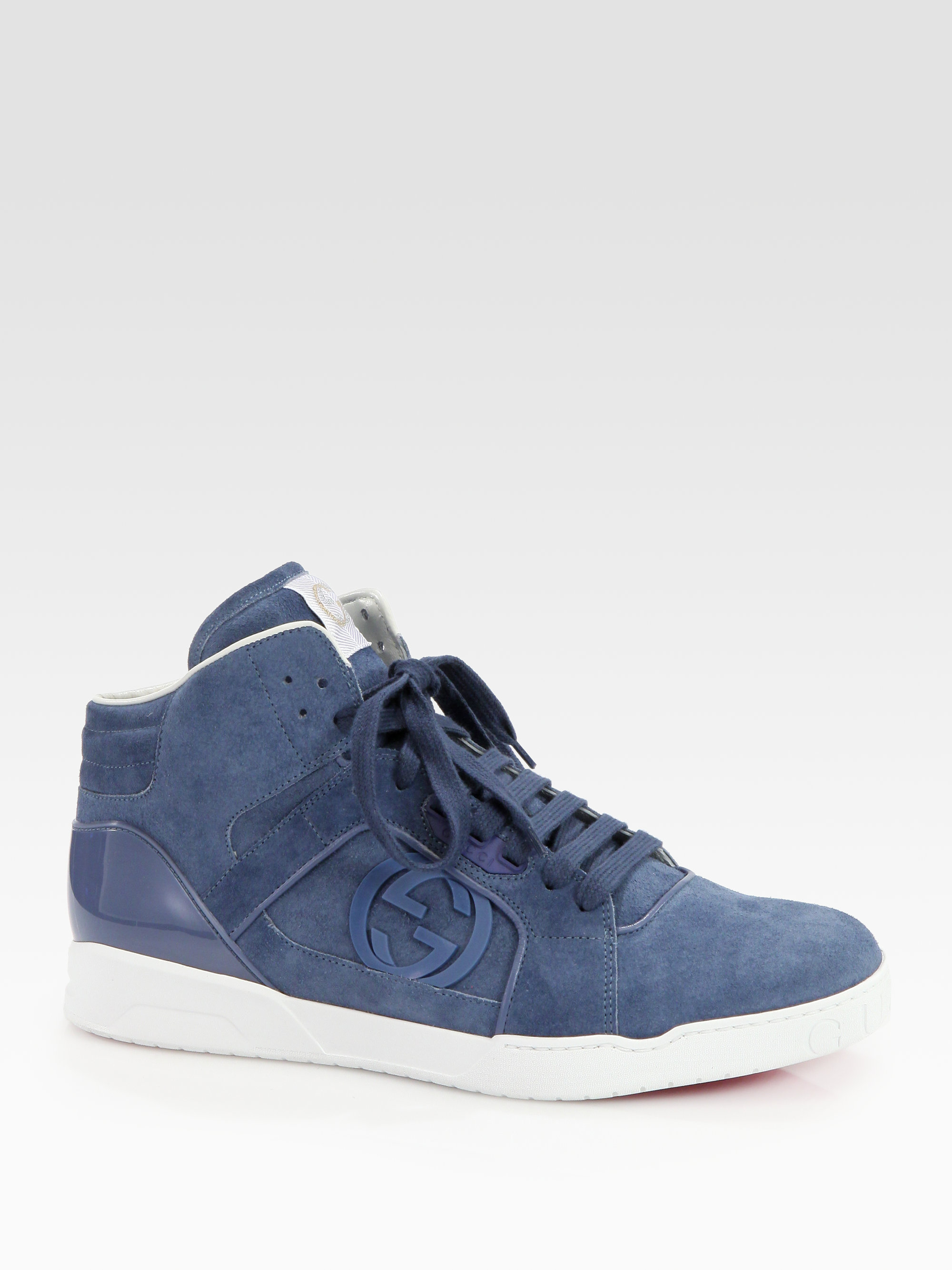 Lyst - Gucci High-Top Sneakers in Blue for Men