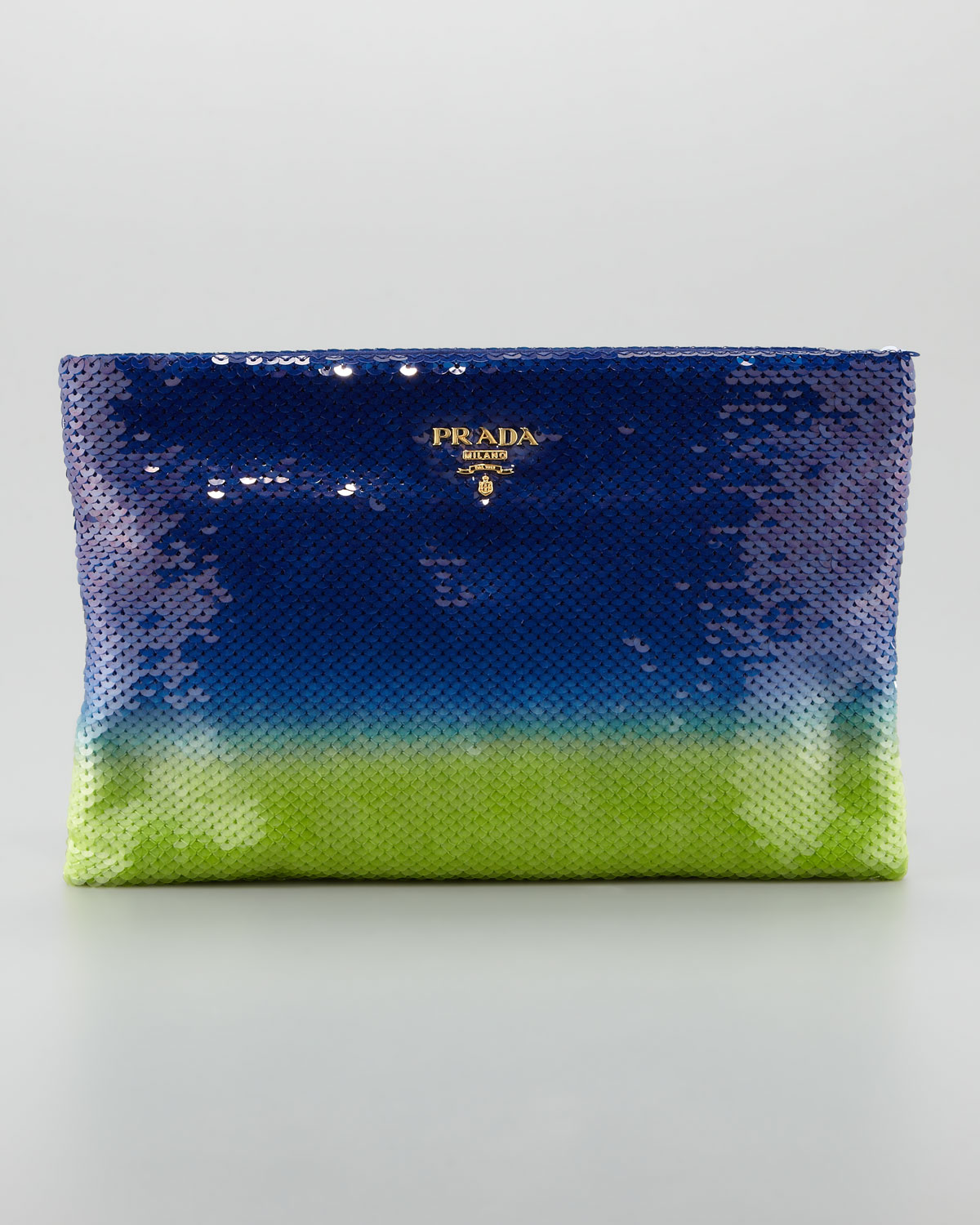 Prada Degrade Sequin Pouch Clutch Bag in Green Lyst