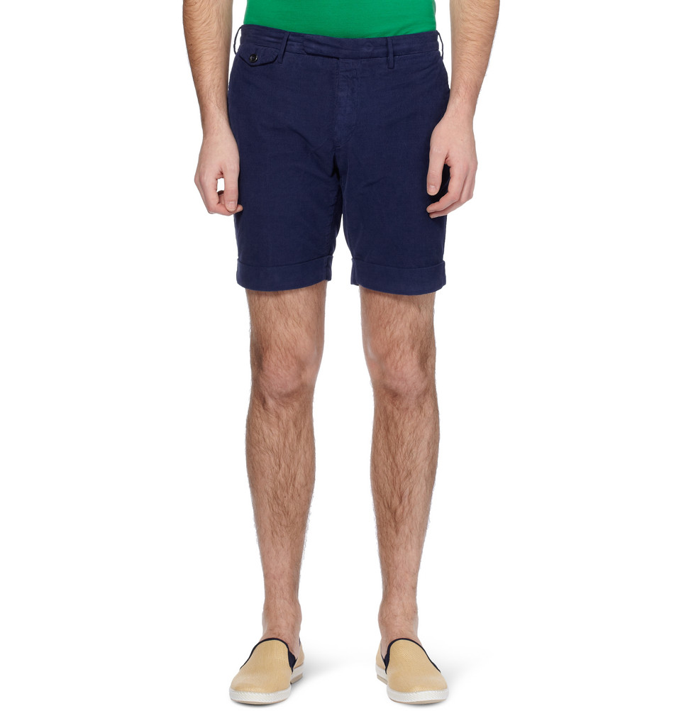 Lyst - Slowear Incotex Slimfit Corduroy Shorts in Blue for Men