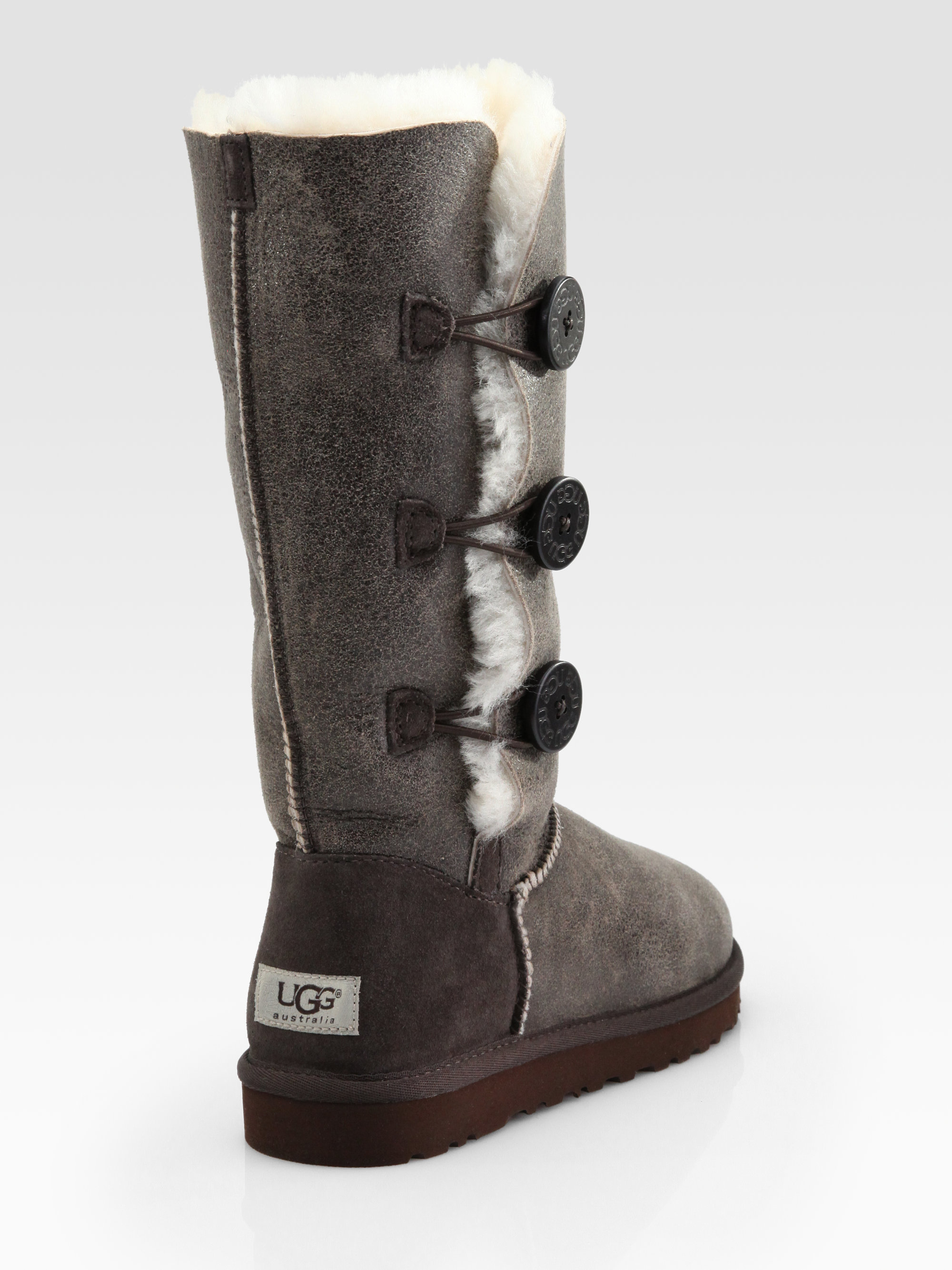 Lyst Ugg Tall Bailey Button Triplet Suede Sheepskin Boots