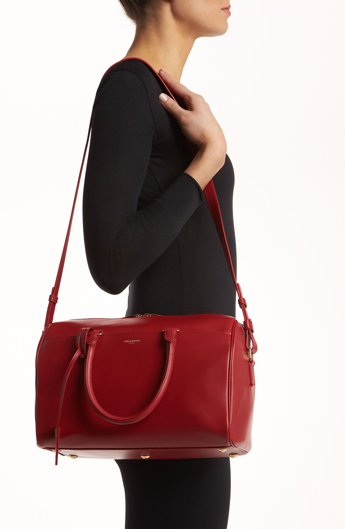 saint laurent handbags - Saint laurent 'duffle 6' Leather Satchel in Red (rouge) | Lyst saint laurent handbags - Saint laurent 'duffle 6' Leather Satchel in Red (rouge) | Lyst