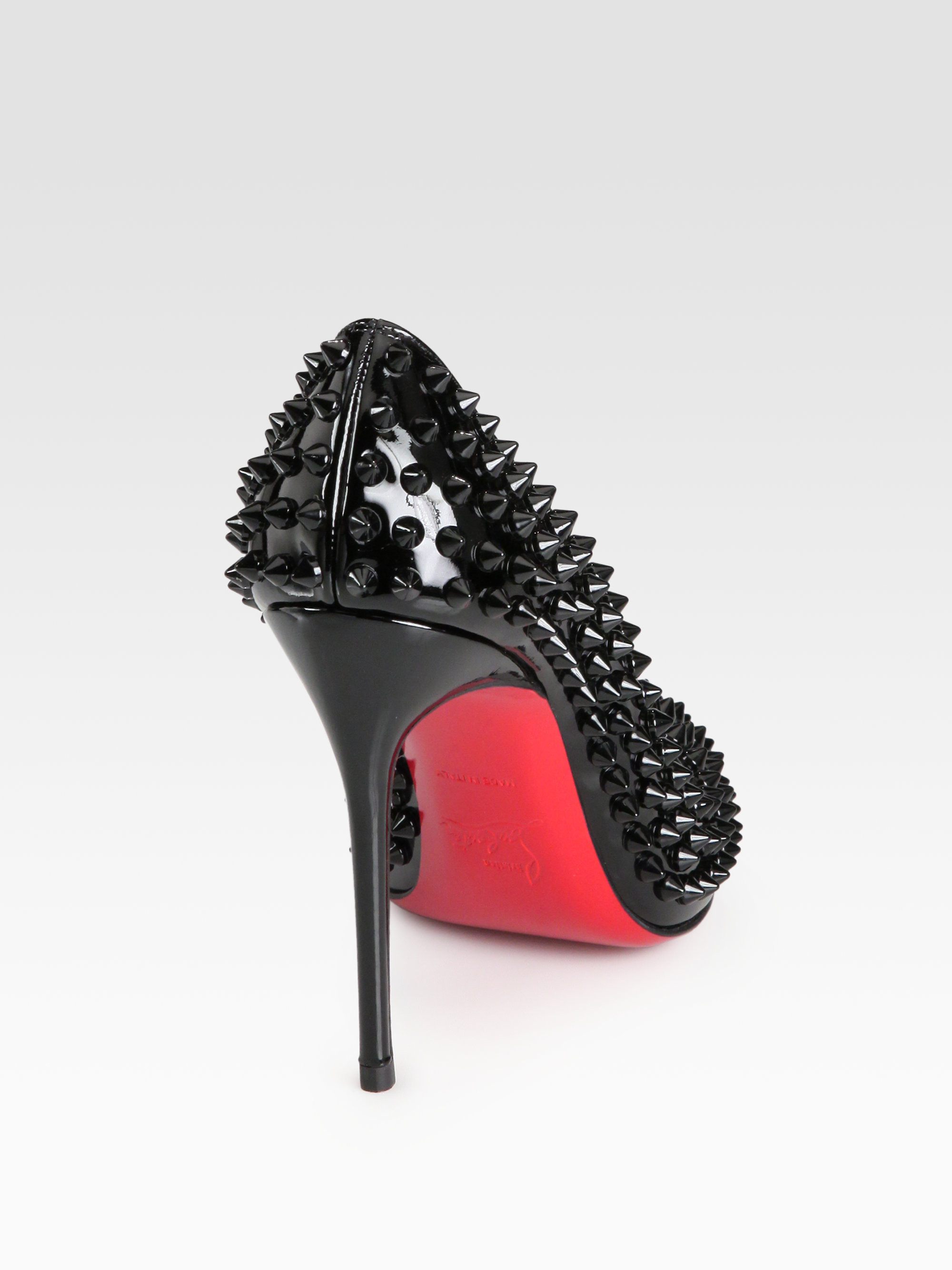 Christian louboutin Fifi Spiked Patent Leather Pumps in (black) | Lyst