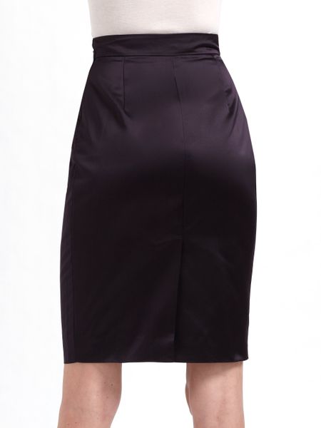 Moschino Cheap & Chic Pleated Satin Pencil Skirt in Purple | Lyst