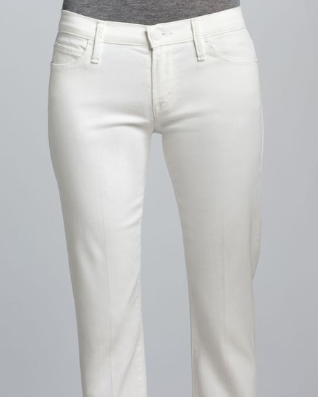 Mother The Runaway Sleeping Beauty Skinny Flared Jeans in White ...