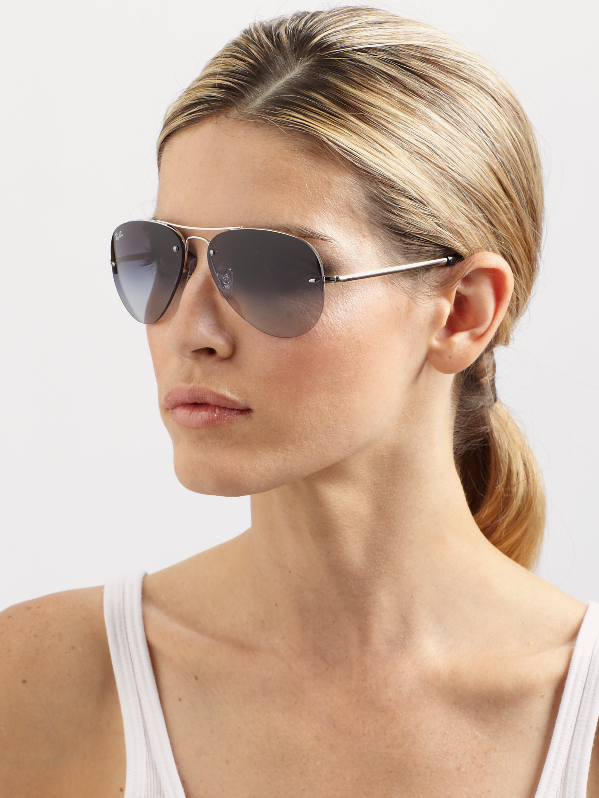 Lyst RayBan Aviator Sunglasses in Gray