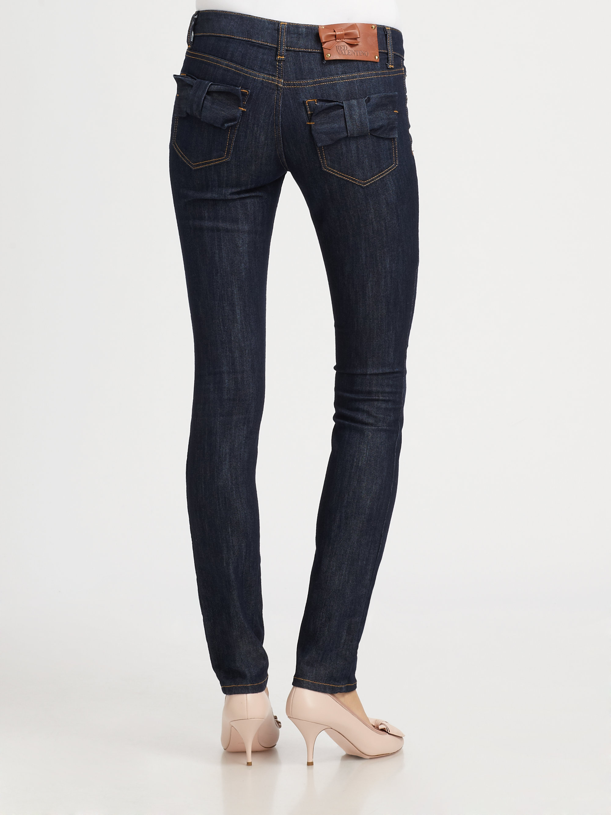 Red valentino Blue Stretch Denim Jeans in Blue Lyst