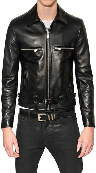 Saint Laurent Nappa Leather Jacket in Black for Men | Lyst