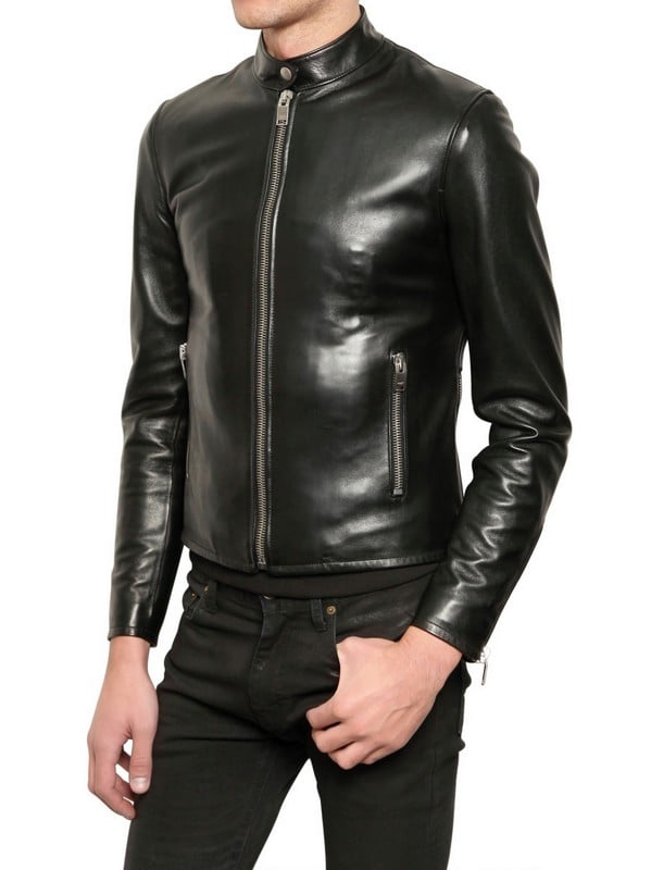 Lyst - Saint Laurent Nappa Leather Jacket in Black for Men