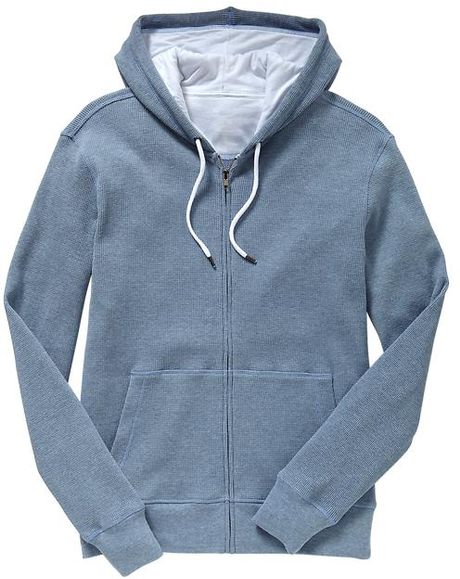 Gap Thermal Fleece Zip Hoodie in Gray for Men (blue heather) | Lyst