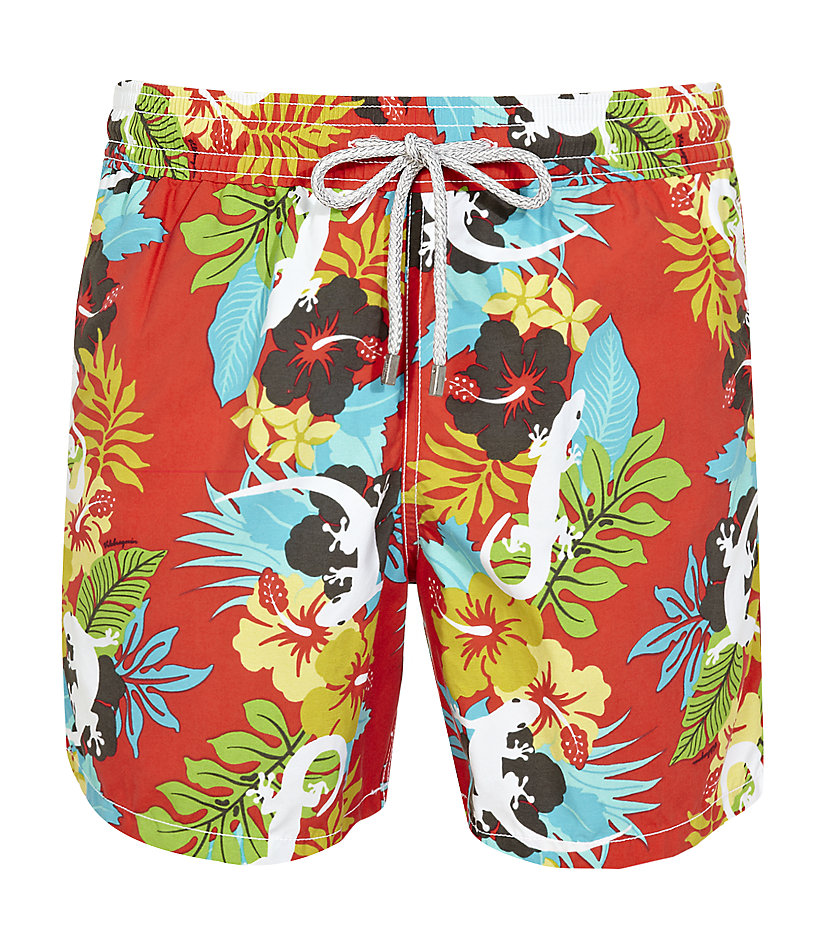 Vilebrequin Moorea Tropical Flower Print Swim Shorts in Green for Men ...