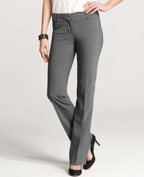 Ann Taylor Petite Modern Tropical Wool Straight Leg Pants in Gray (dark ...