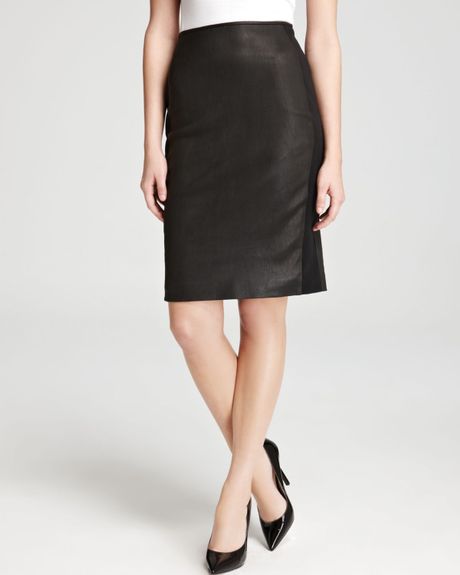 Theory Skirt Brookelle Leather Skirt in Black | Lyst