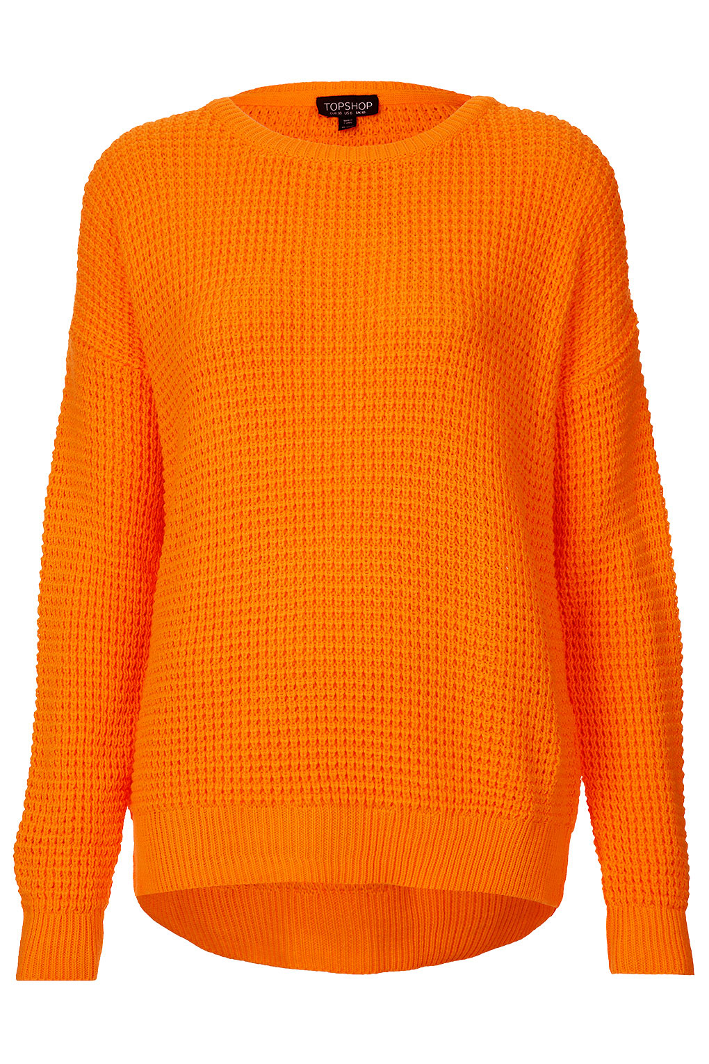 Lyst - Topshop Knitted Textured Stitch Jumper in Orange
