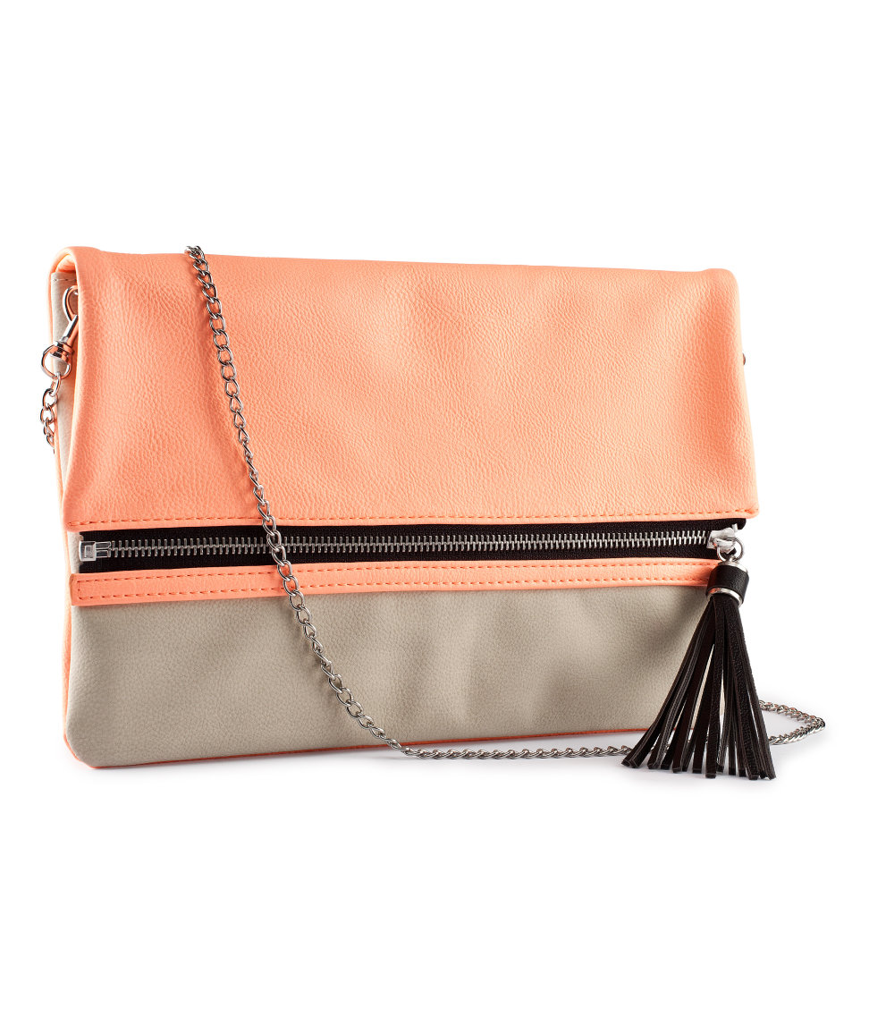 orange designer clutch