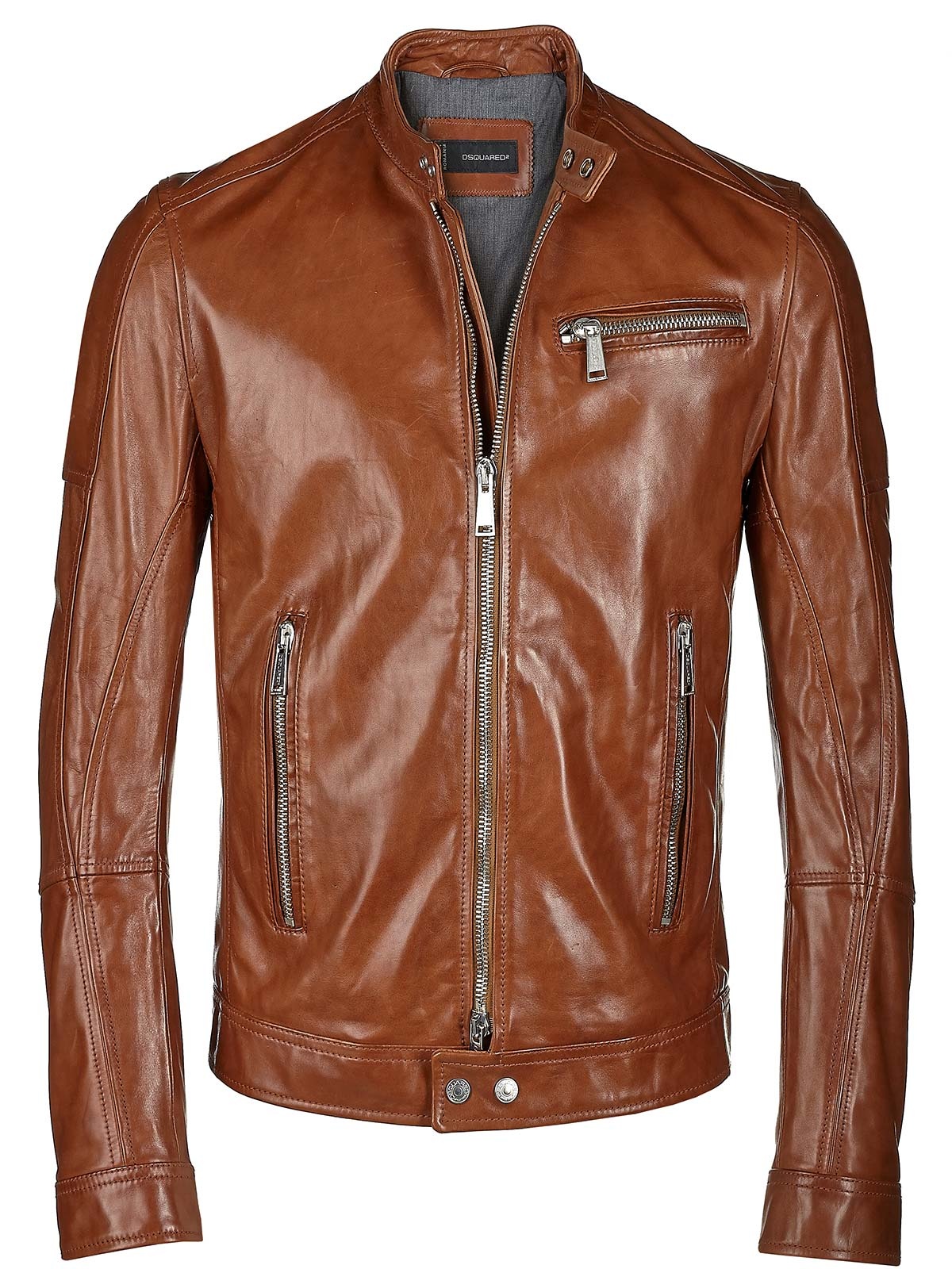 Dsquared² Leather Jacket in Brown for Men (cognac) | Lyst