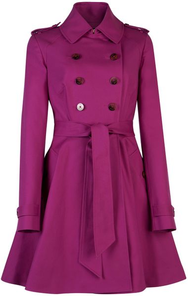 Ted Baker Double Breasted Coat in Purple (fuchsia) | Lyst