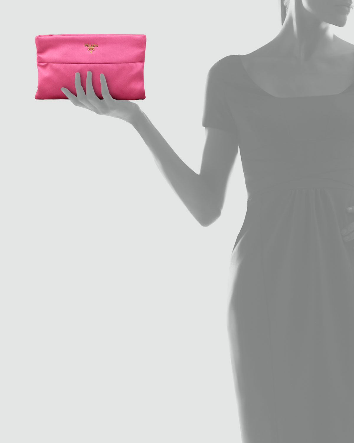 Prada Satin Clutch Bag in Pink Lyst