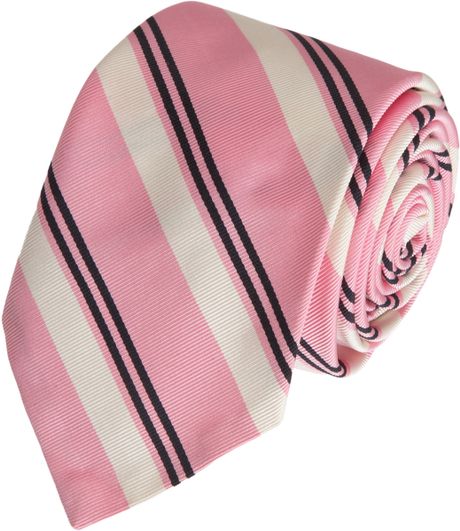 Thom Browne American Regimental Diagonal Stripe Tie in Pink for Men | Lyst