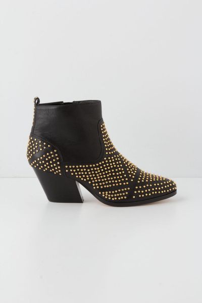 Anthropologie Maddie Studded Booties in Gold (black) | Lyst