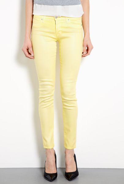 Hudson Yellow Wax Coated Super Skinny Jeans in Yellow | Lyst