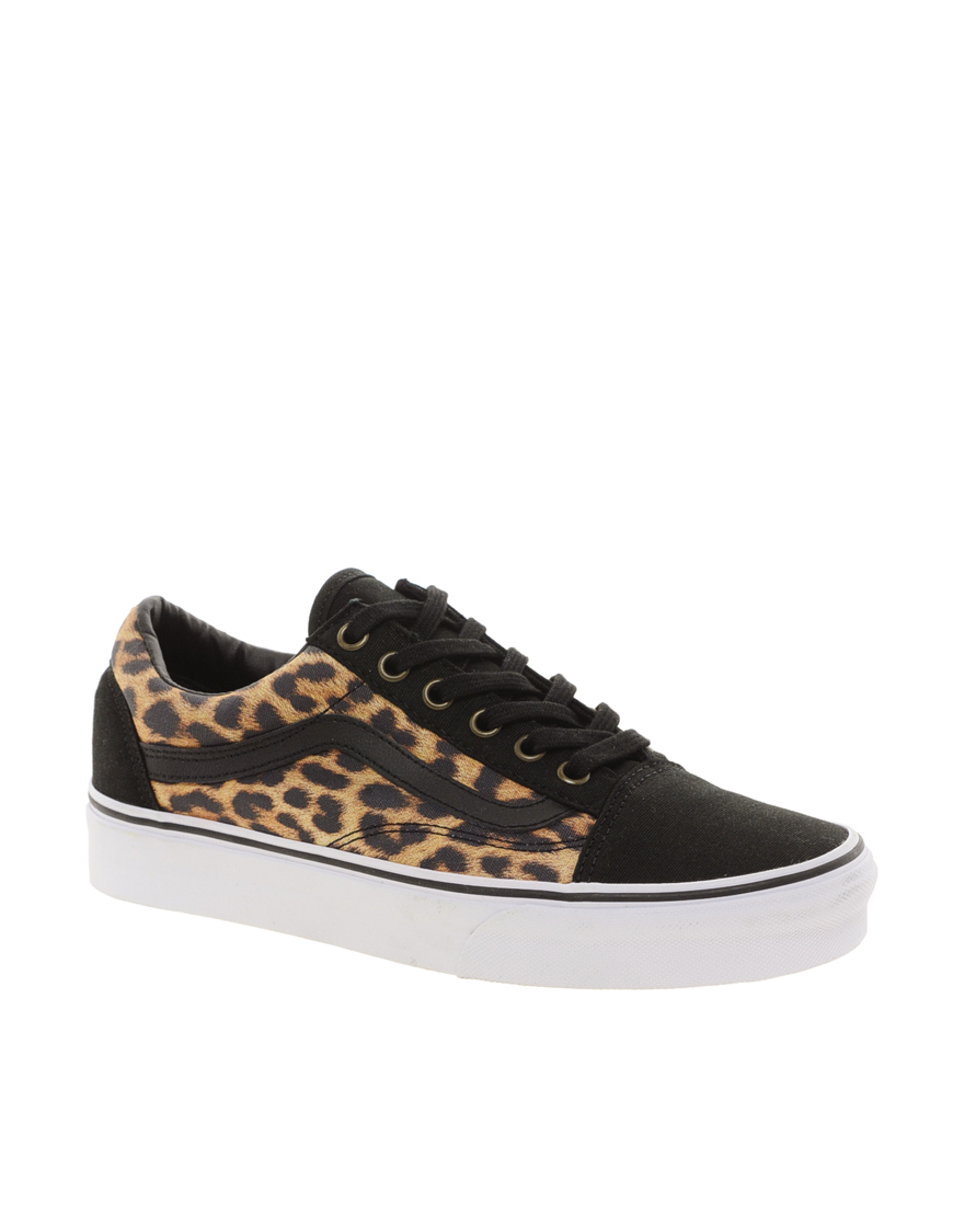 Vans Old Skool Leopard Trainers in Black - Lyst