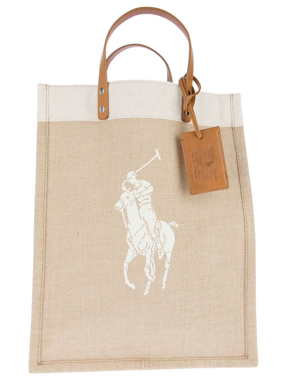 Lyst Ralph Lauren Blue Label Canvas Shopper Tote in Natural