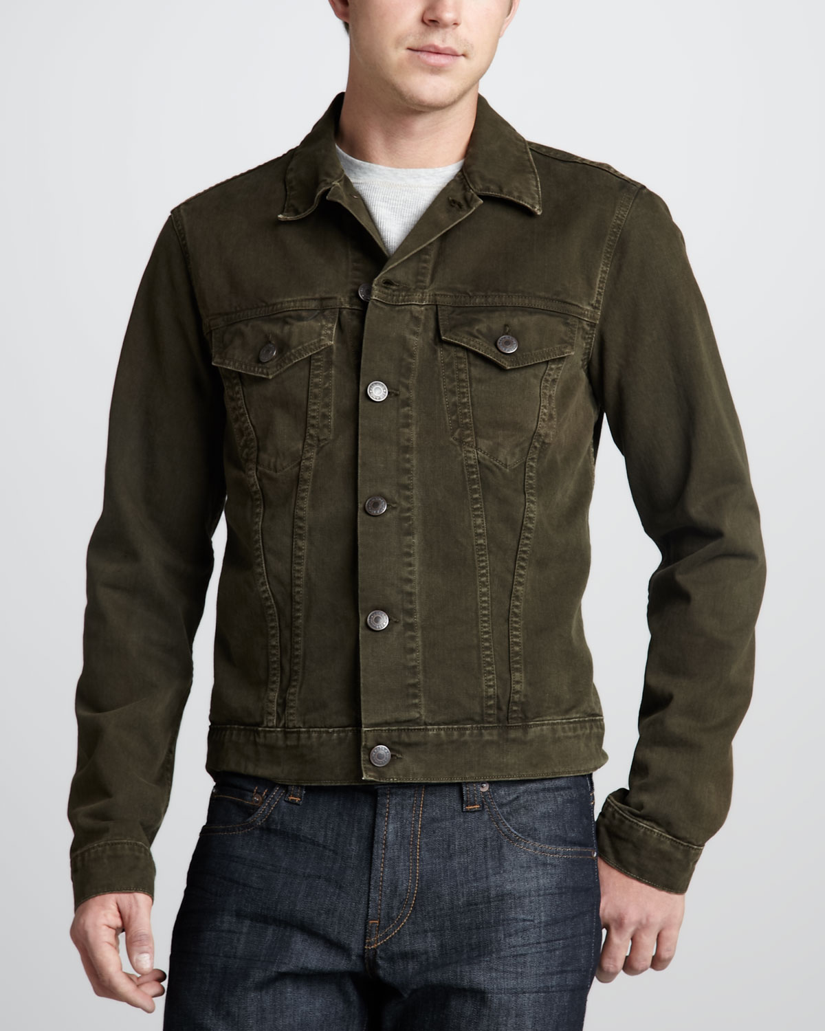 J brand Owen Vintage Grove Denim Jacket in Green for Men | Lyst