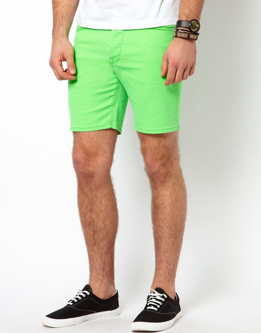 Asos Shorts in Fluro in Green for Men | Lyst