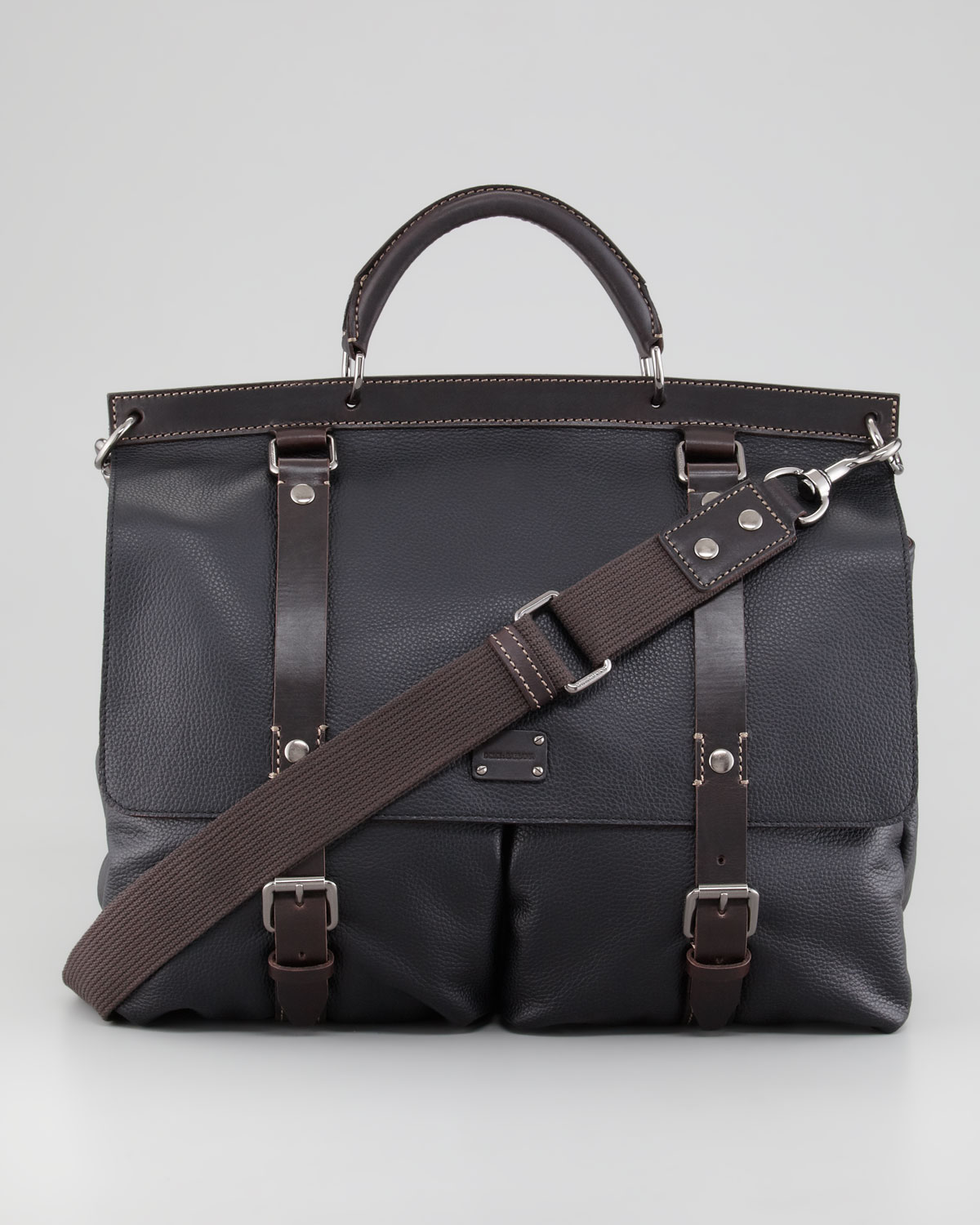 Lyst - Dolce & Gabbana Pebbled Leather Briefcase in Brown for Men