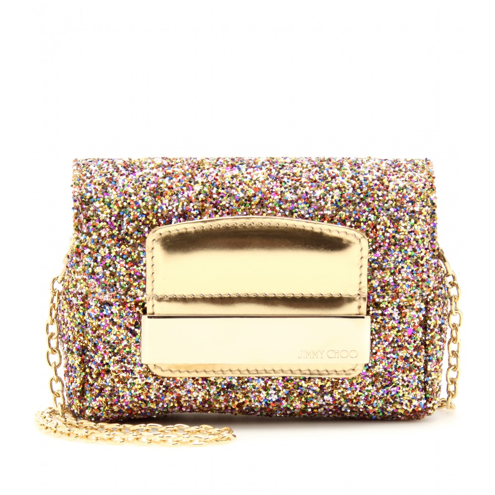 Jimmy Choo Glitter Clutch in Multicolor | Lyst