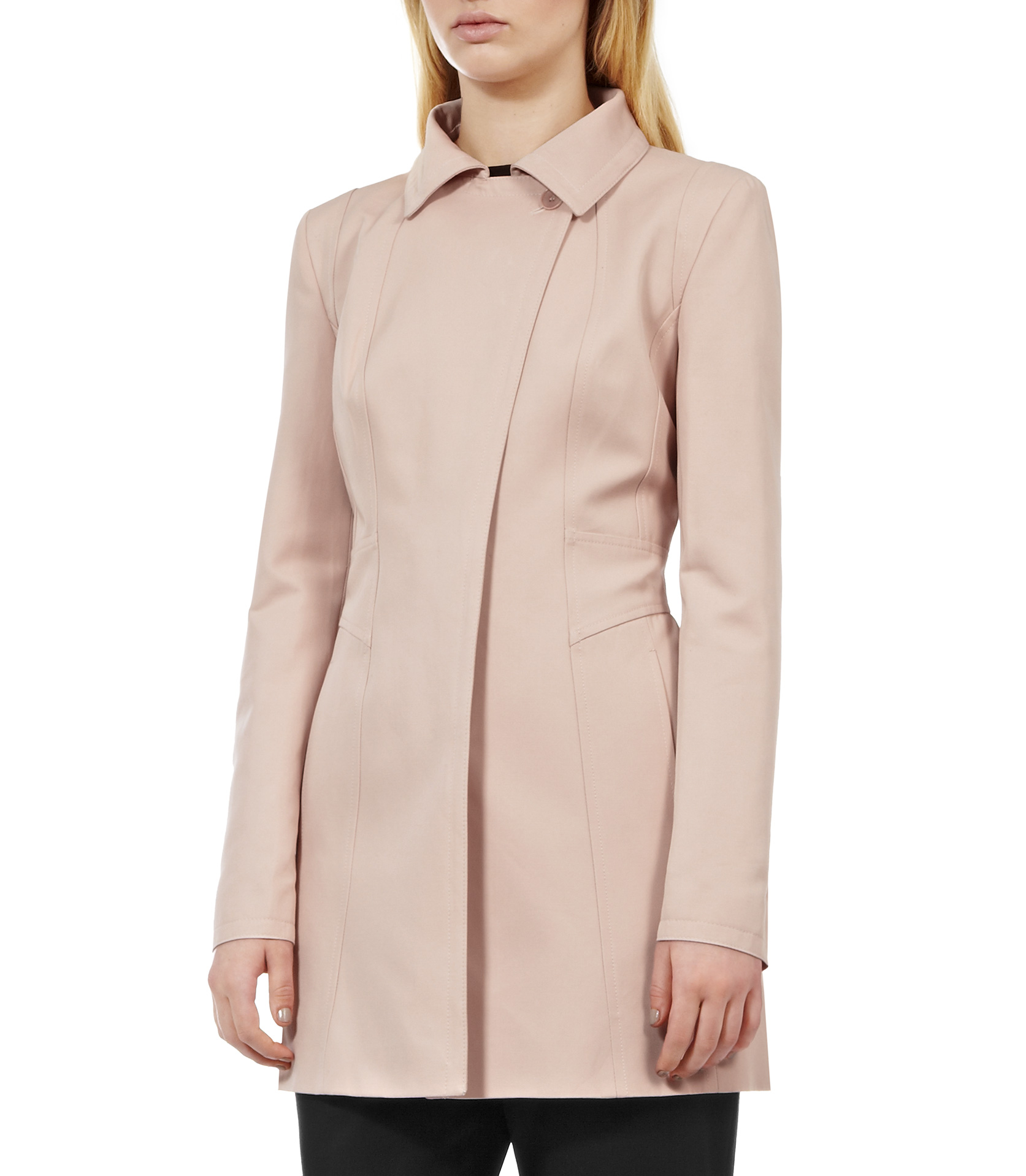 Lyst Reiss Tudor Fit and Flare Coat in Pink