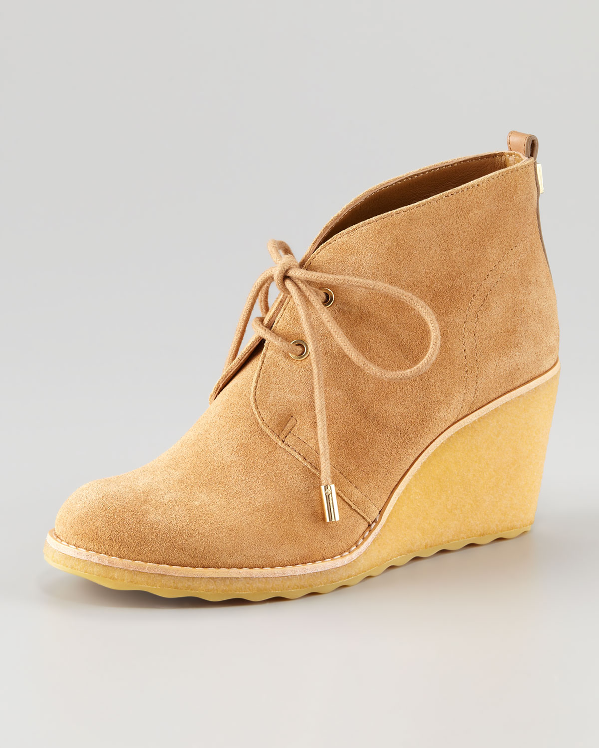 wedge lace up booties