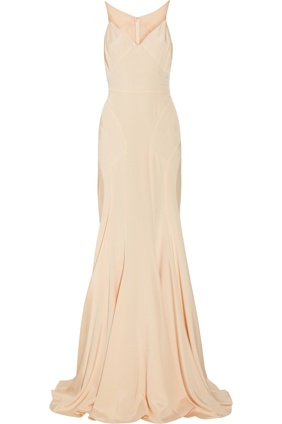 Zac posen Contour-seamed Slip Gown in Pink (blush) | Lyst