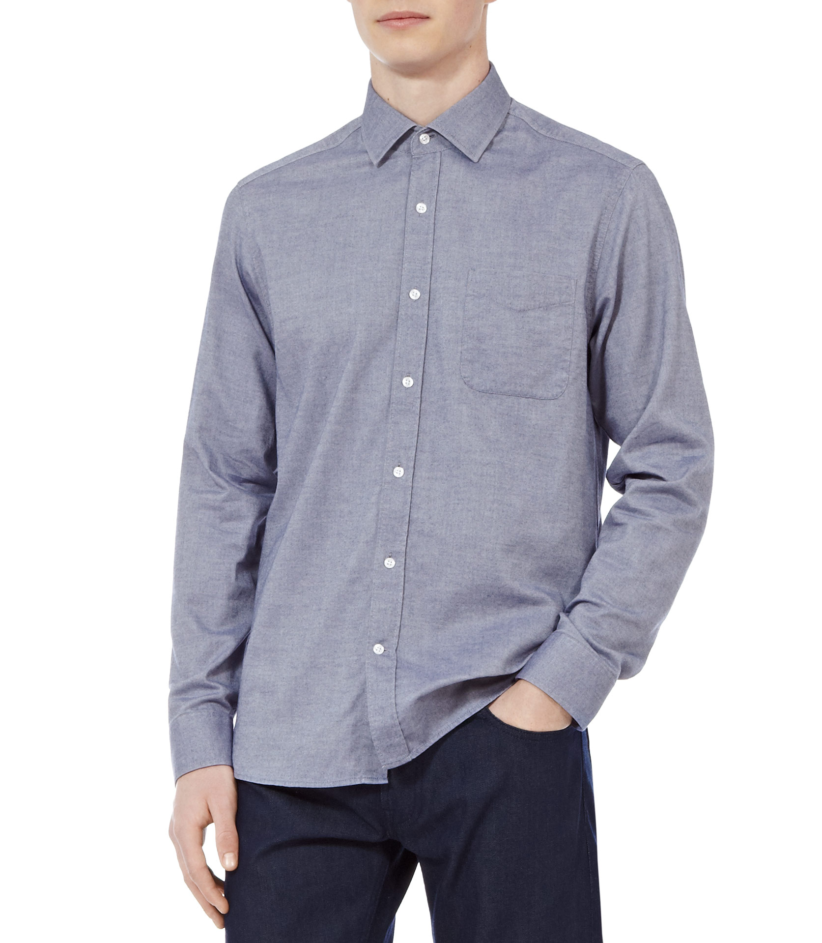 Lyst - Reiss Pond Soft Chambray Shirt in Blue for Men