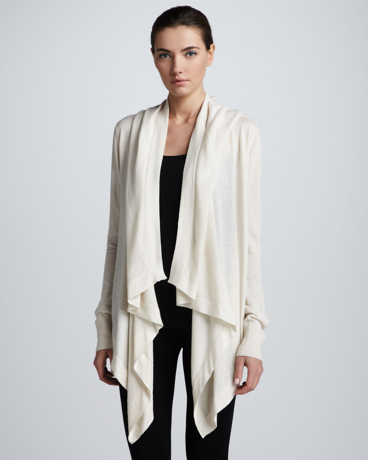 Donna karan Hooded Cashmere Cozy in White | Lyst