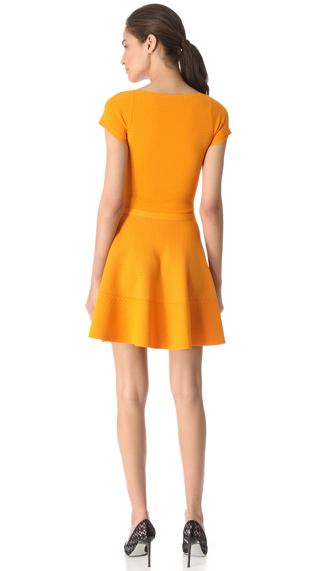 Lyst - N°21 Short Sleeve Knit Dress in Orange