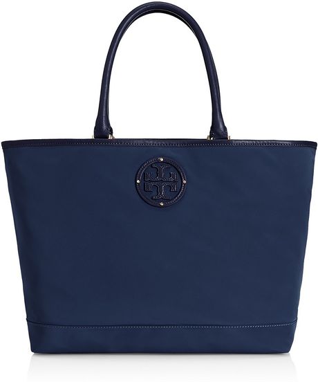 Tory Burch Stacked Logo Tote in Blue (normandy blue) | Lyst