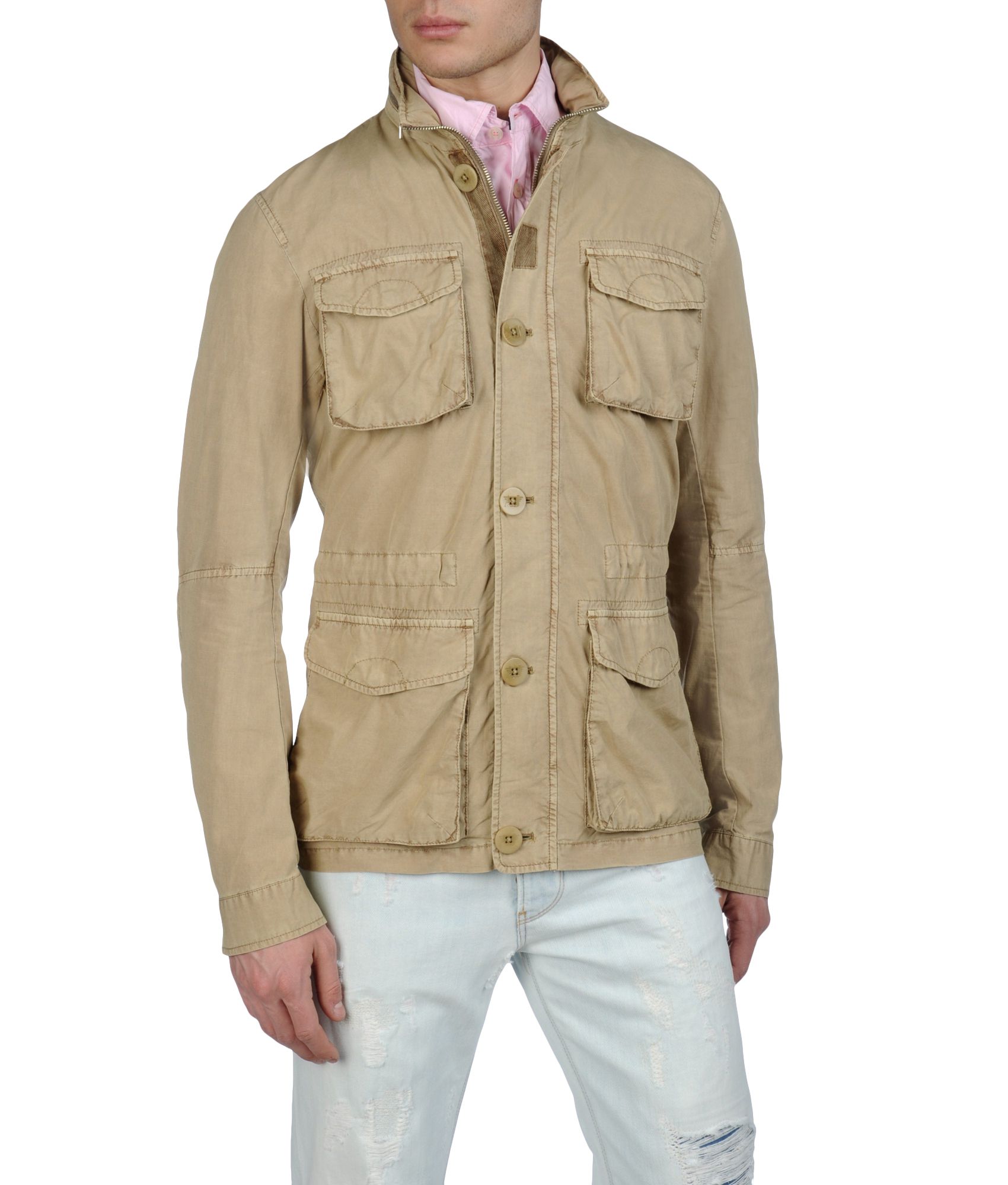 Lyst - Armani Jeans Safari Jacket in Cotton Linen in Natural for Men