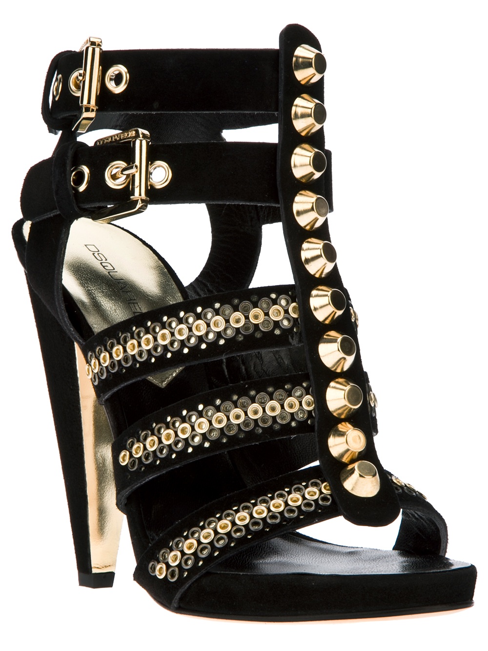 Dsquared² Strappy High Heel Sandal in Black | Lyst