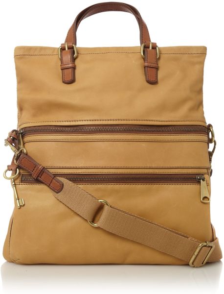 Fossil Flap Over Tote in Brown (neutral) | Lyst