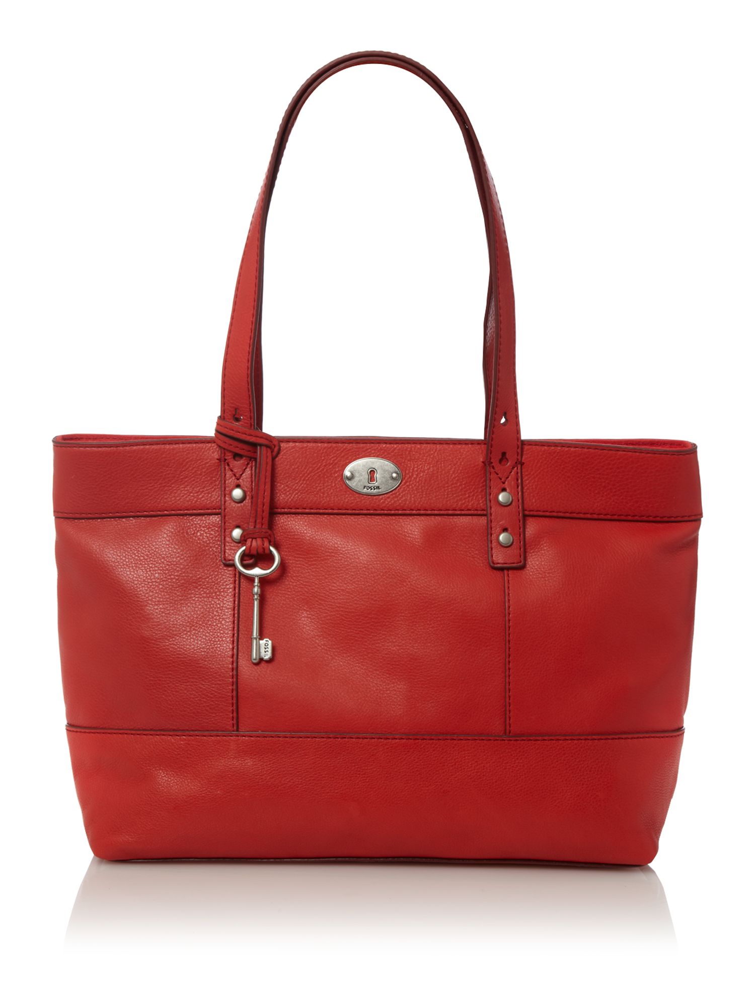 fossil red tote bag