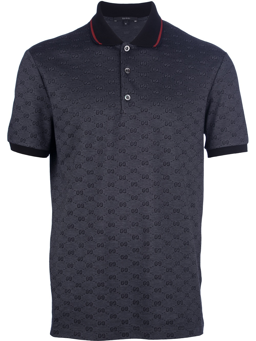 Gucci Printed Polo Shirt in Black for Men | Lyst