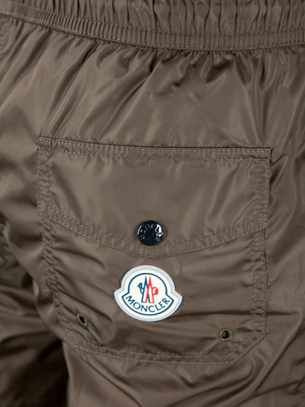 khaki green moncler swim shorts khaki green moncler swim shorts