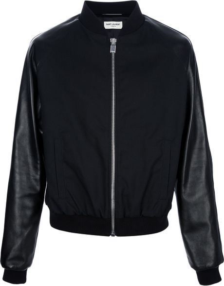 Saint Laurent Varsity Jacket in Black for Men | Lyst