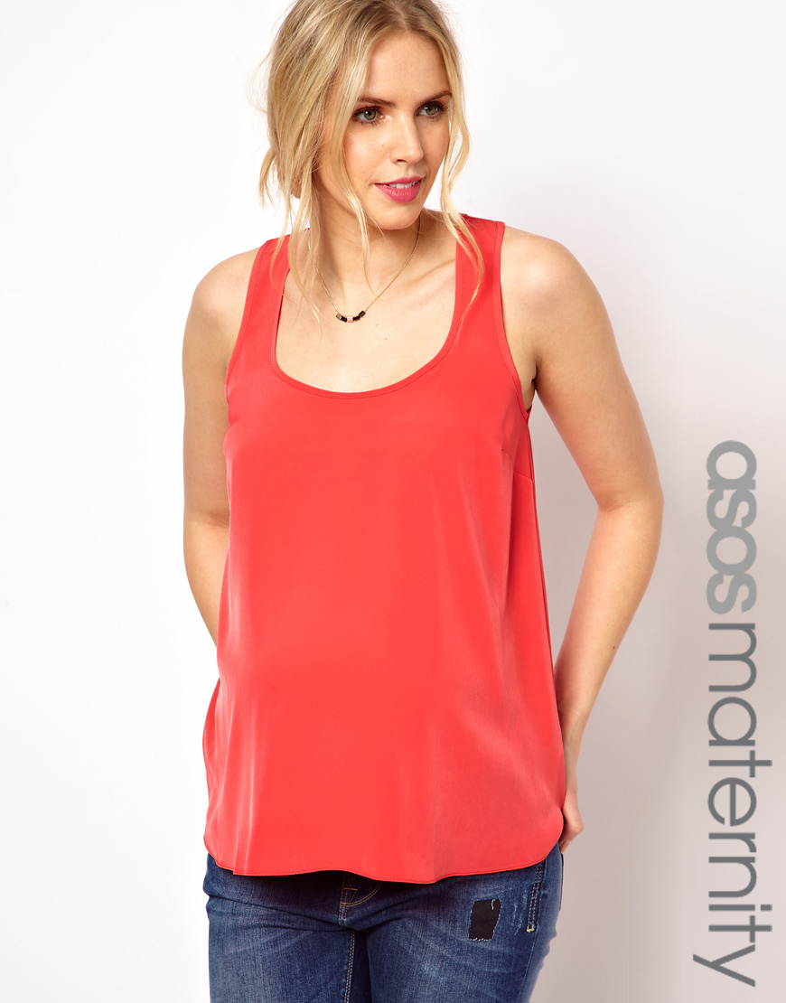 Lyst - Asos Woven Vest in Red
