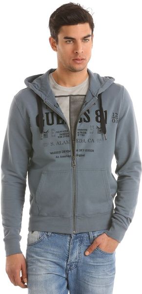 Guess Dustin Hoodie Fleece in Blue for Men (light grey) | Lyst