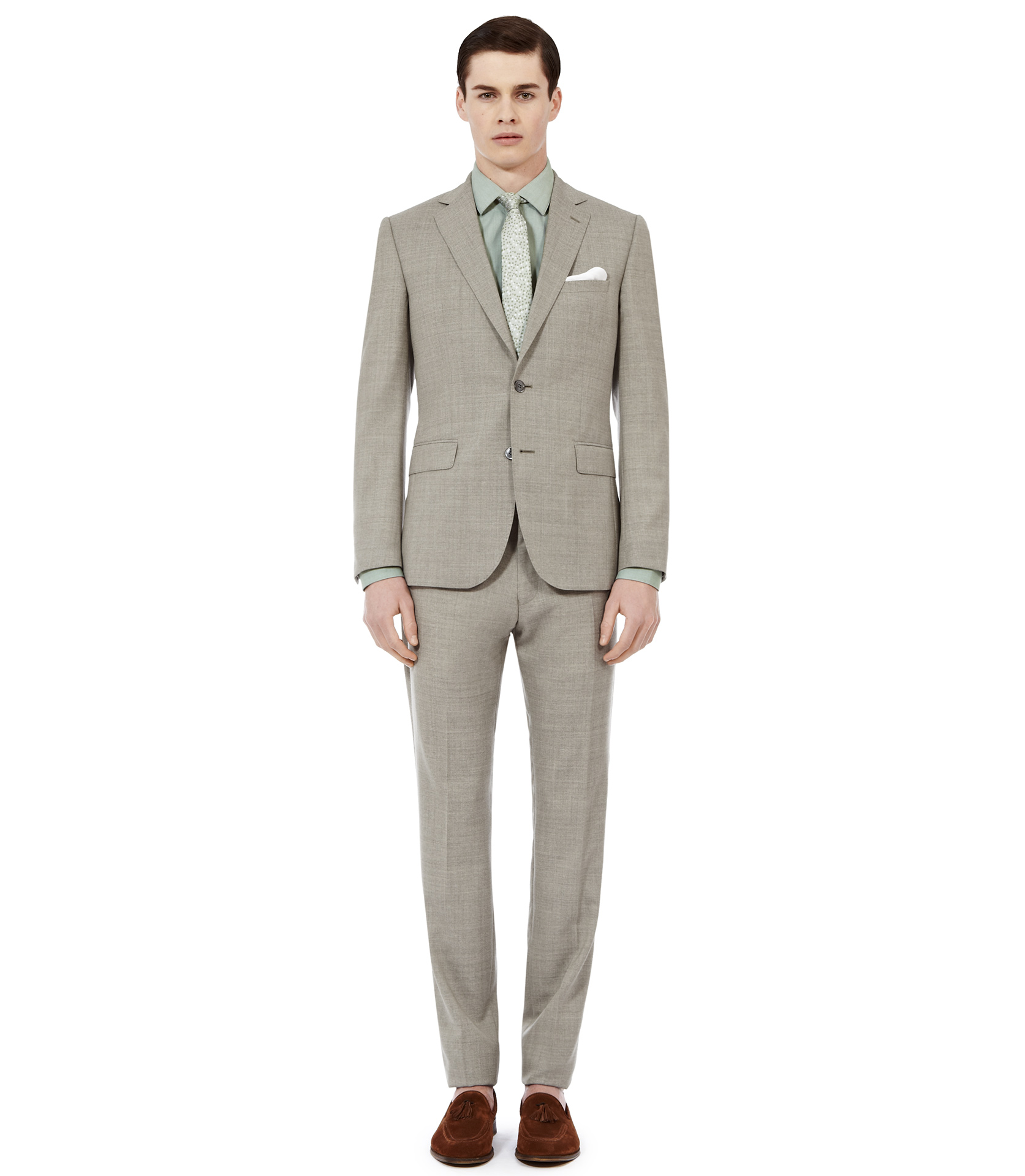 Lyst Reiss Riva Two Button Textured Suit in Gray for Men