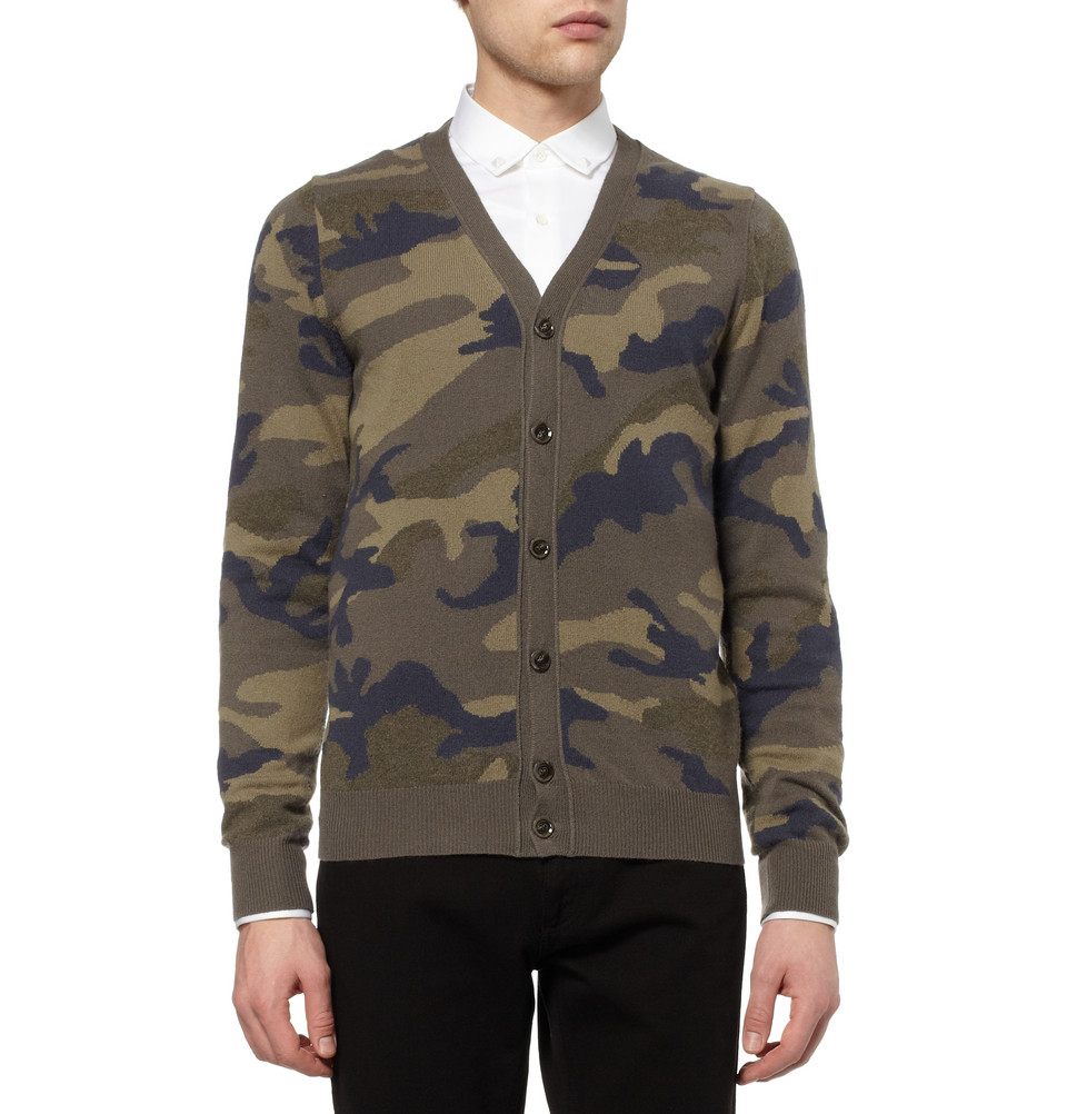 camouflage cardigan