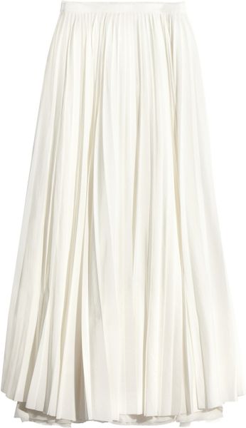 Boy By Band Of Outsiders Pleated Silk Maxi Skirt in White (ivory) | Lyst