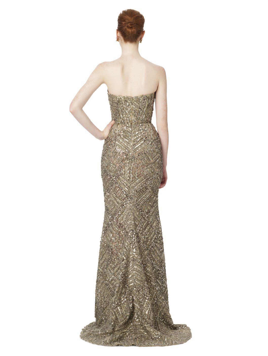 oscar de la renta silver gown
